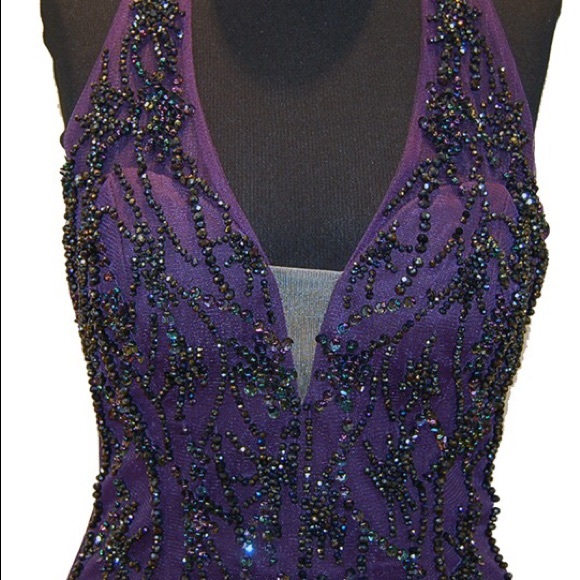 NWT! Beaded halter prom dress! - Picture 2 of 2